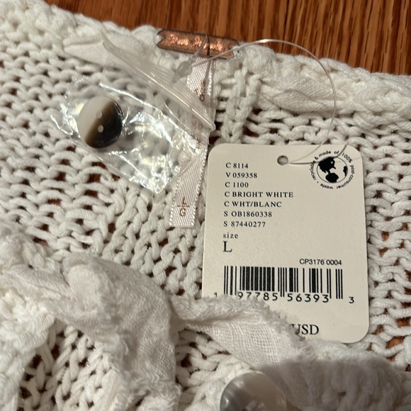 NWT Free People Robyn Cardi in Bright White - L - Picture 7 of 8